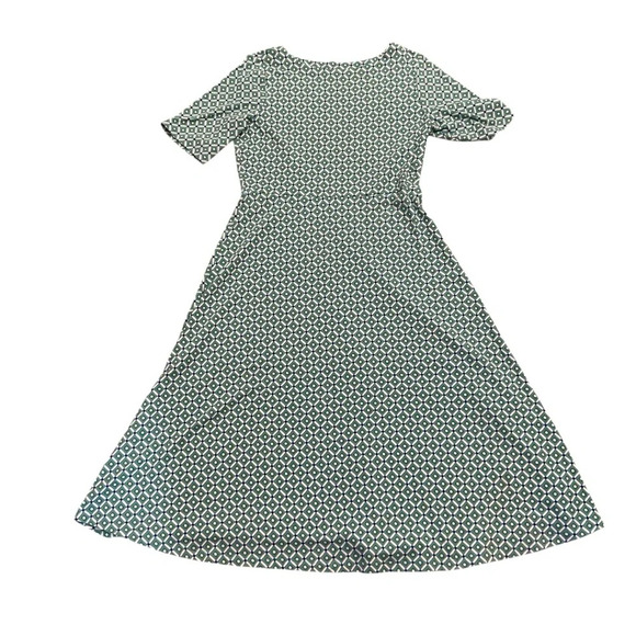 Croft & Barrow Stretch Fit & Flare Dress Size M Teal White Boatneck Stretch Work - Picture 6 of 10